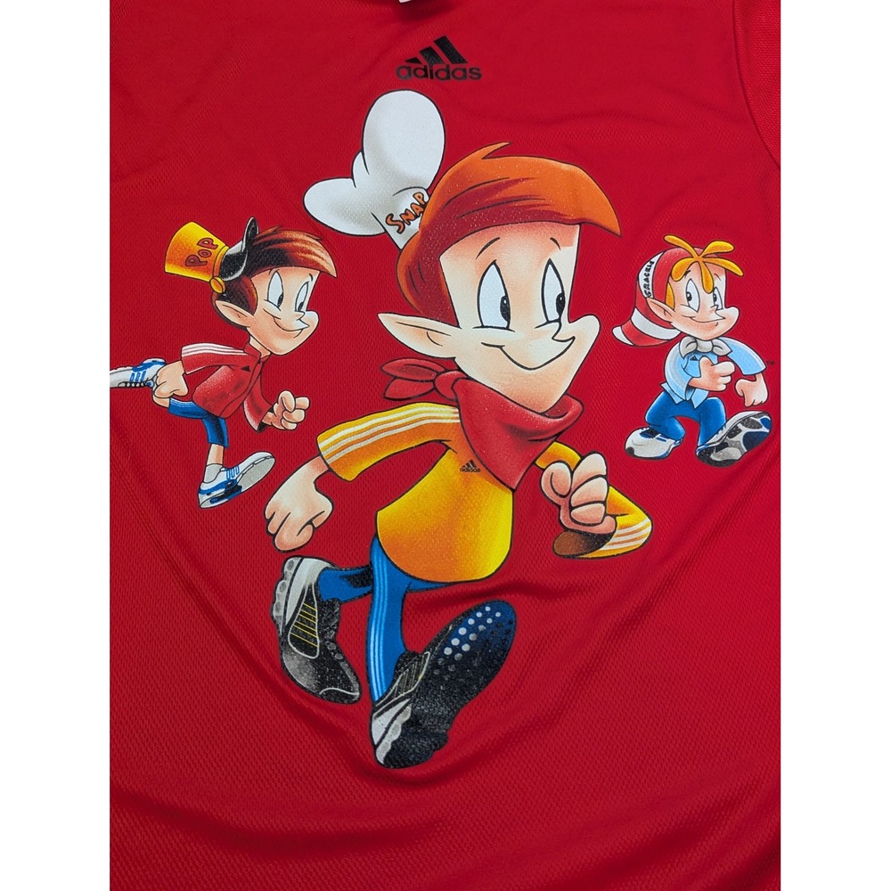 Adidas Men's‎ Small Snap Crackle Pop Rice Krispies Red Graphic T-Shirt Casual